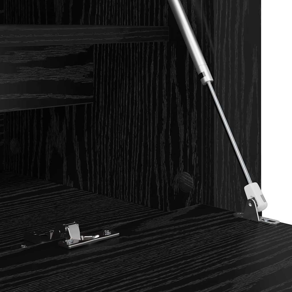 Ντουλάπα Παπουτσιών με ράφι Μαύρη δρυς 100 x 35 x 38 εκ.