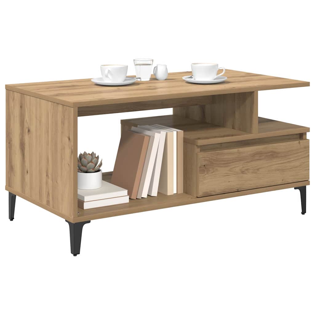 Τραπεζάκι σαλονιού με συρτάρι Artisan Oak 90 x 49 x 45 εκ - Pakobazaar