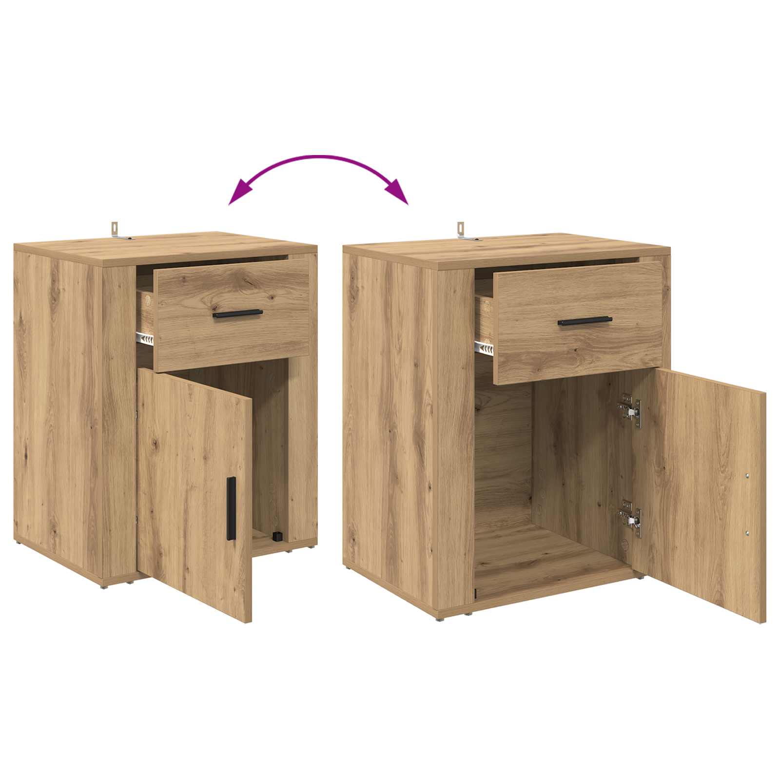Κομοδίνο Artisan Oak 35 x 50 x 60 εκ Επεξεργασμένο ξύλο - Pakobazaar