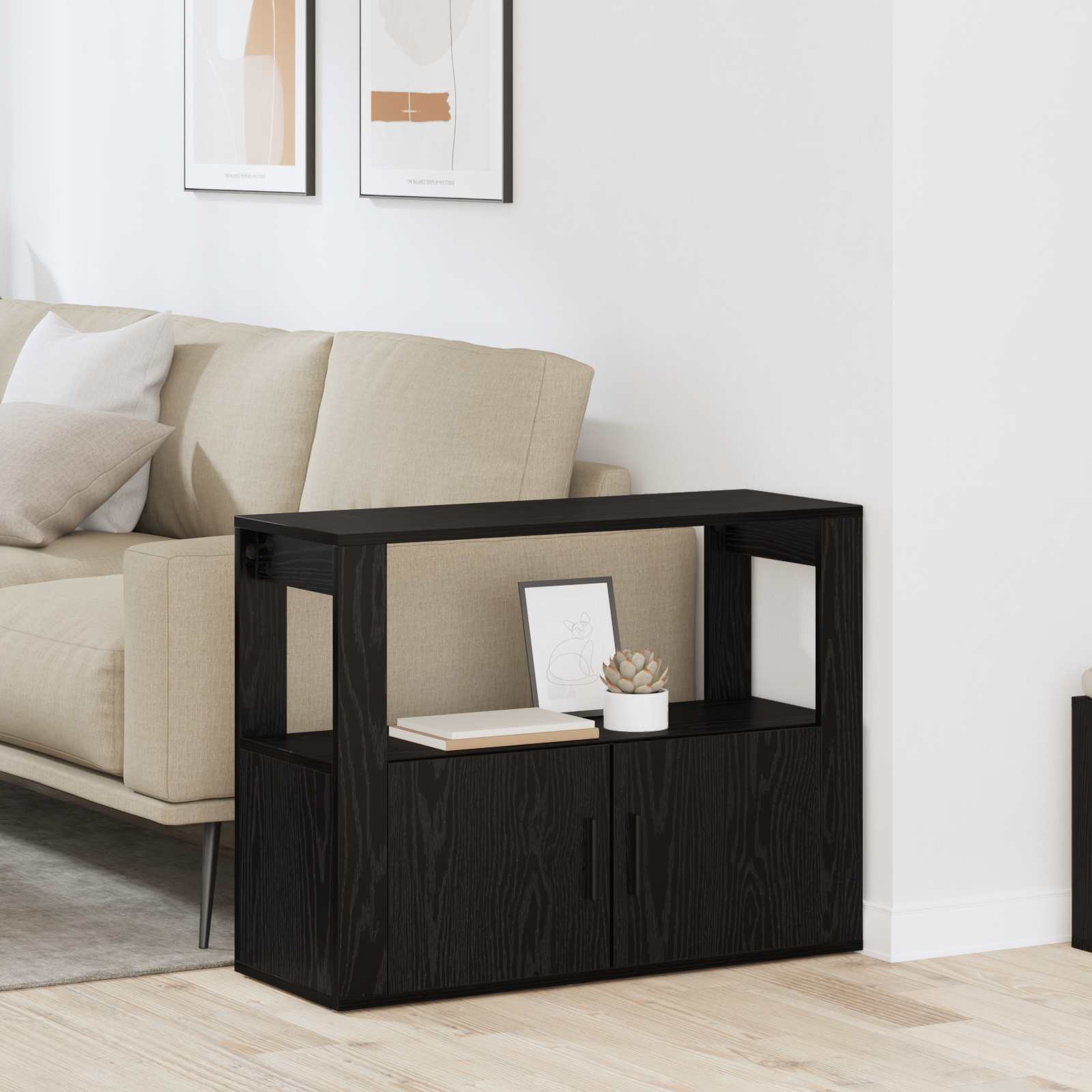 Πλαϊνό γραφείο Μαύρη δρυς 80 x 30 x 60 cm Επεξεργασμένο ξύλο - Pakobazaar