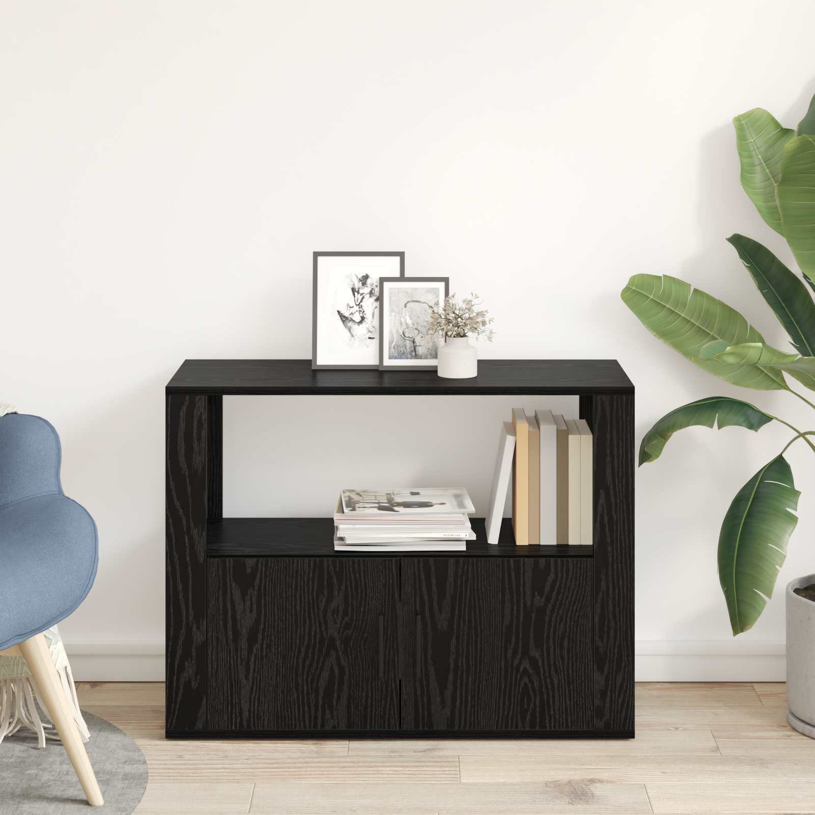 Πλαϊνό γραφείο Μαύρη δρυς 80 x 30 x 60 cm Επεξεργασμένο ξύλο - Pakobazaar