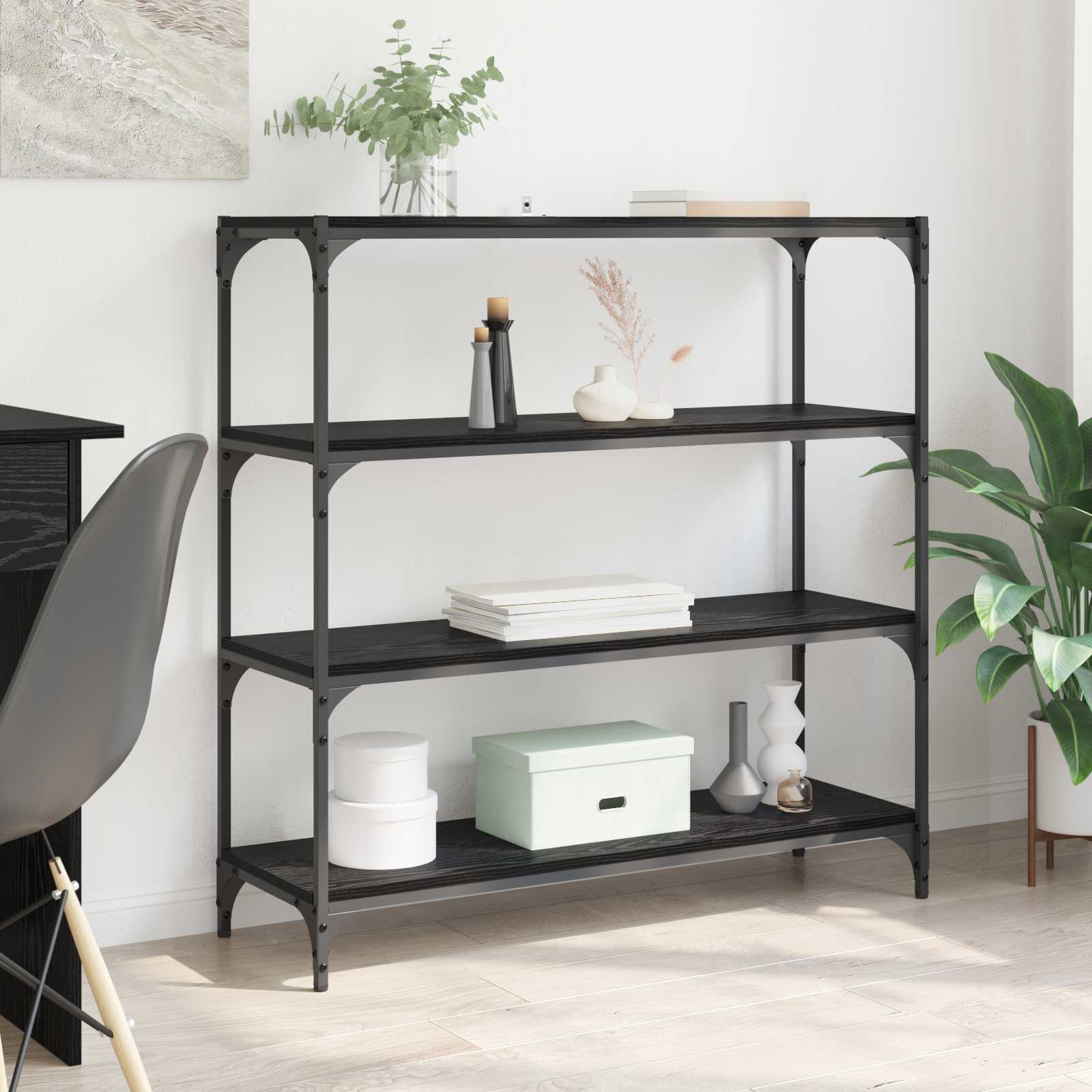 Βιβλιοθήκη Μαύρη Οξυά 100 x 33 x 100 εκ. - Pakobazaar