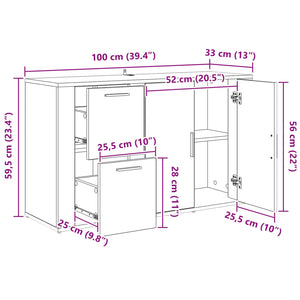 Πλαϊνό γραφείο Artisan Oak 100 x 33 x 59.5 εκ. - Pakobazaar