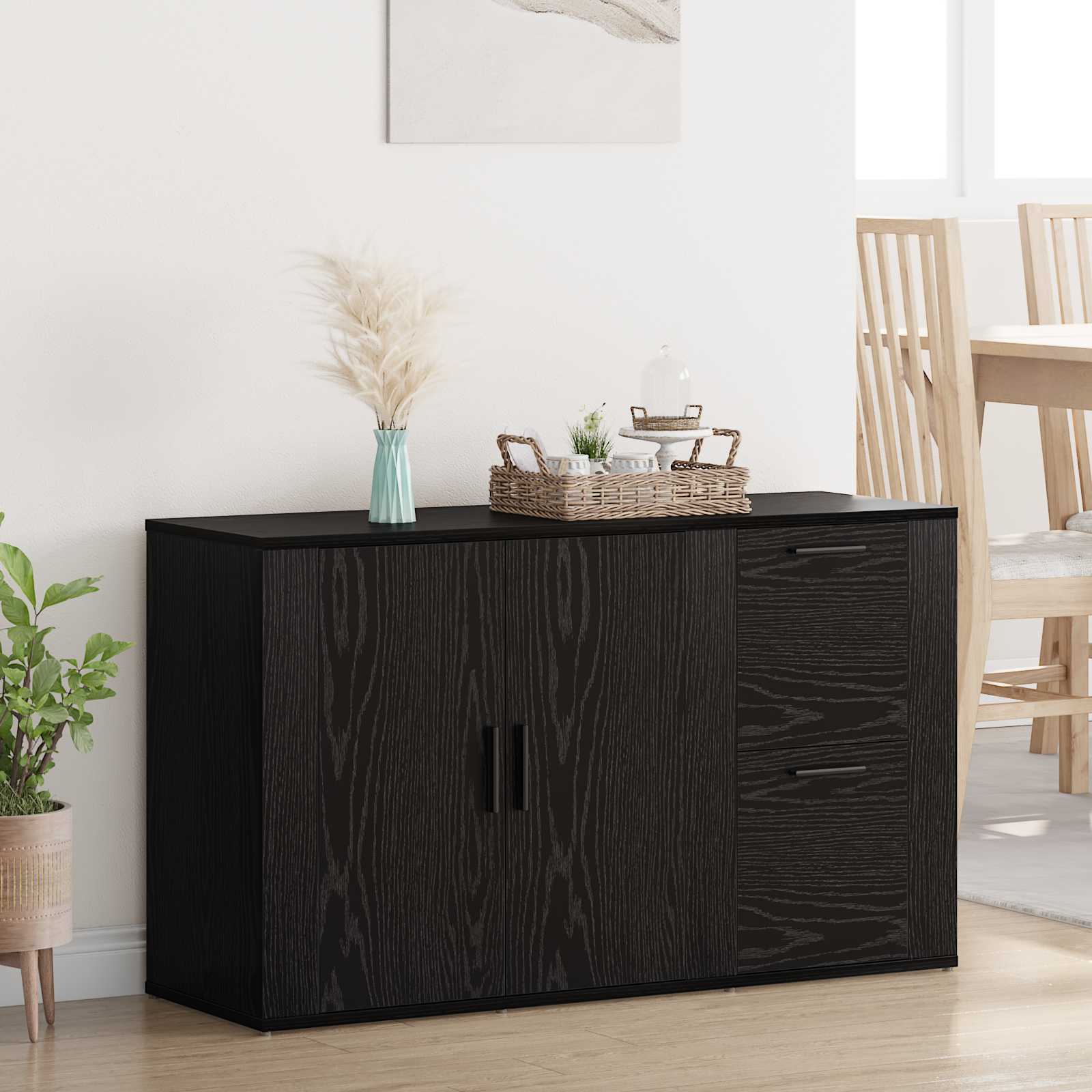 Πλαϊνό γραφείο με συρτάρι Μαύρη Οξυά 100 x 33 x 59.5 εκ. - Pakobazaar