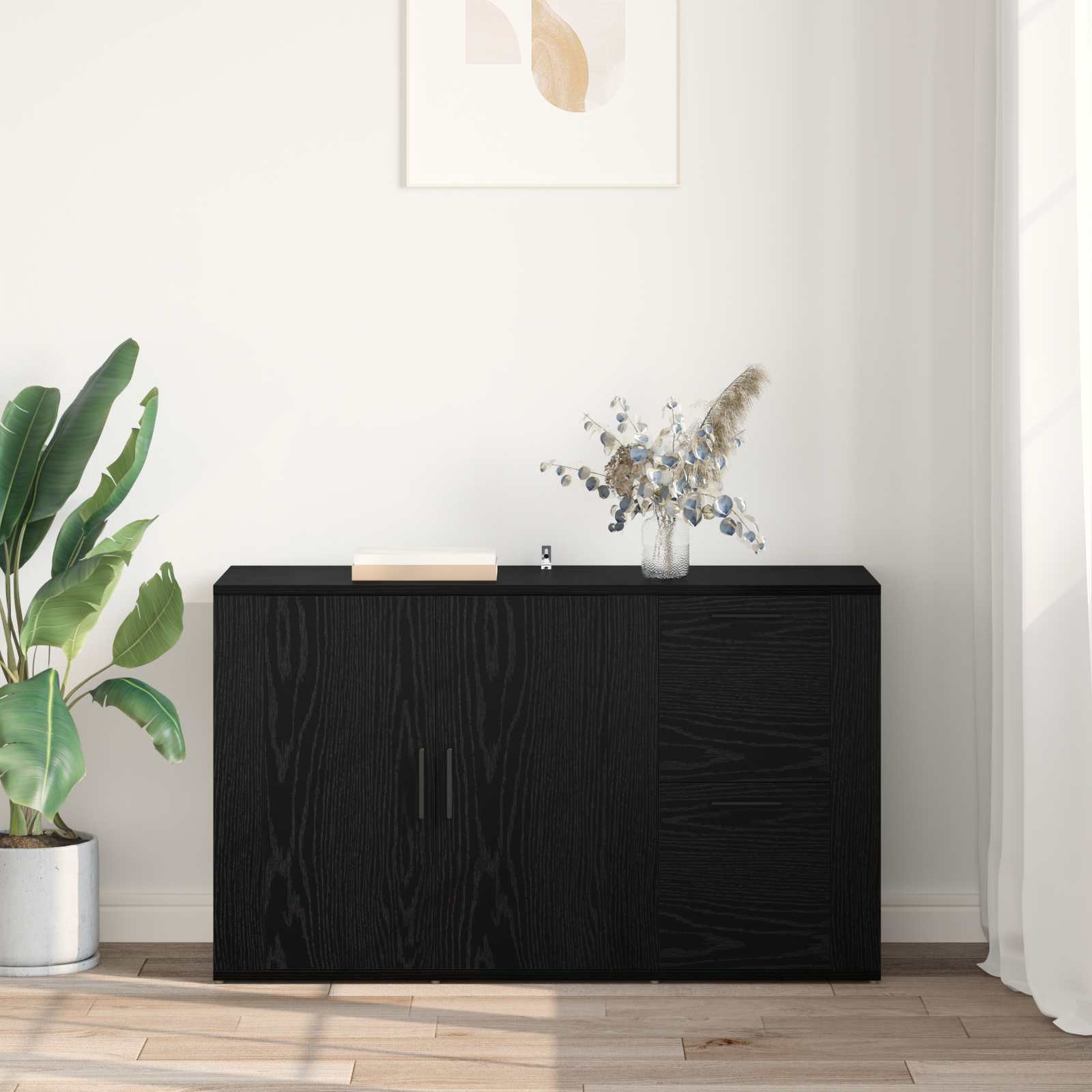 Πλαϊνό γραφείο με συρτάρι Μαύρη Οξυά 100 x 33 x 59.5 εκ. - Pakobazaar