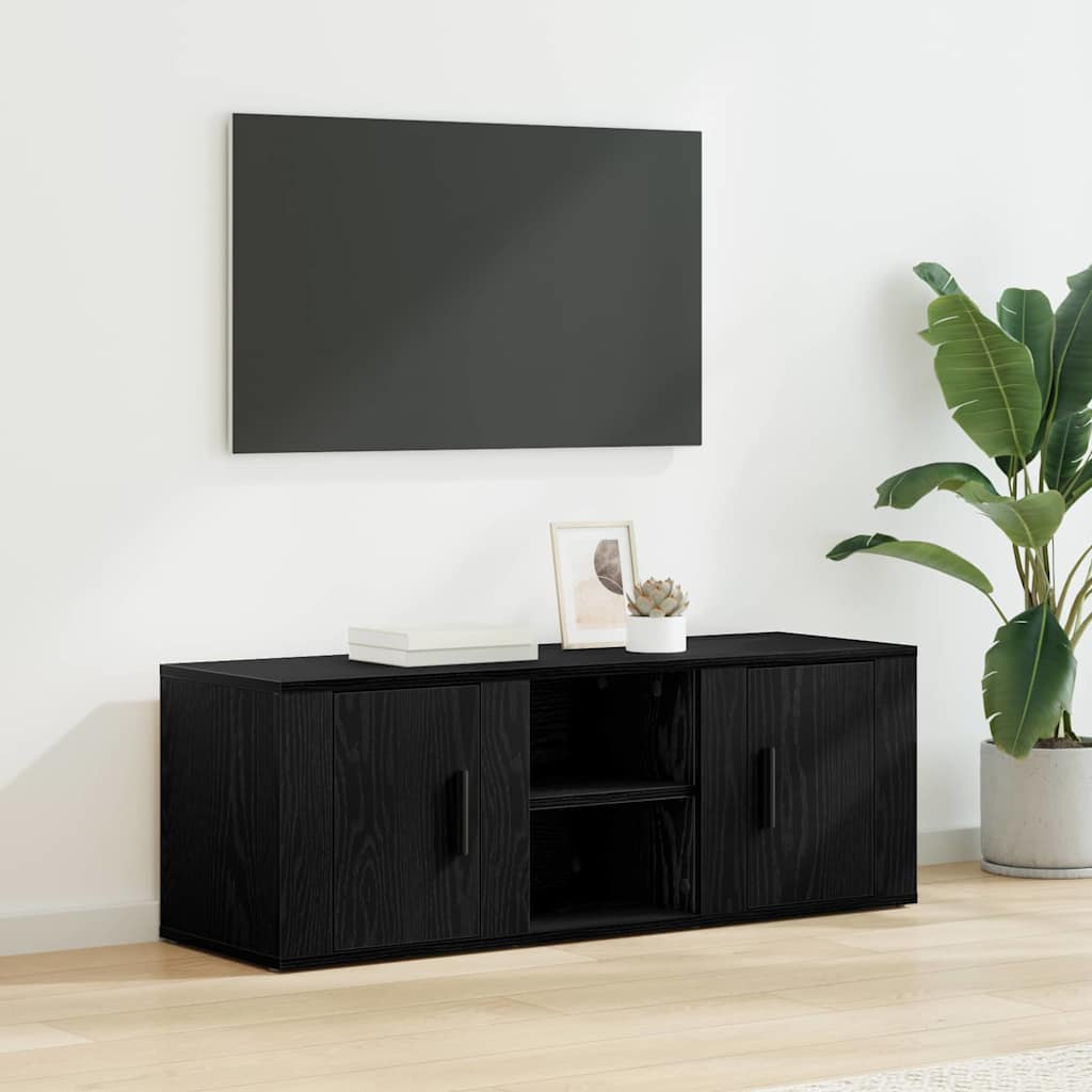 Ντουλάπι TV Μαύρη Οξυά 100 x 31,5 x 35 εκ Επεξεργασμένο ξύλο - Pakobazaar