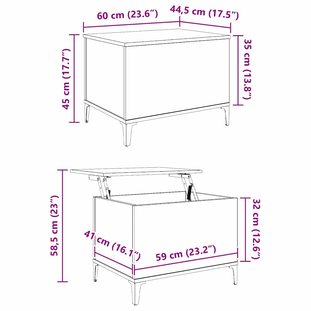 Τραπεζάκι σαλονιού Μαύρη Οξυά 60 x 44,5 x 45 εκ - Pakobazaar