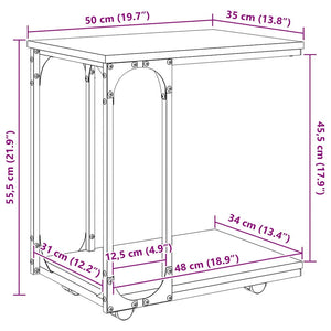 Τραπεζάκι Πλευράς με ράφι Παλιό ξύλο 50 x 35 x 55.5 εκ. - Pakobazaar