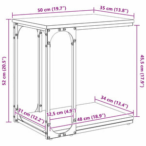 Τραπεζάκι Πλευράς με ράφι Παλαιό ξύλο 50 x 35 x 52 cm - Pakobazaar