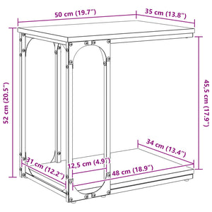 Τραπεζάκι Πλευράς Μαύρη Οξυά 50 x 35 x 52 cm Επεξεργασμένο ξύλο - Pakobazaar
