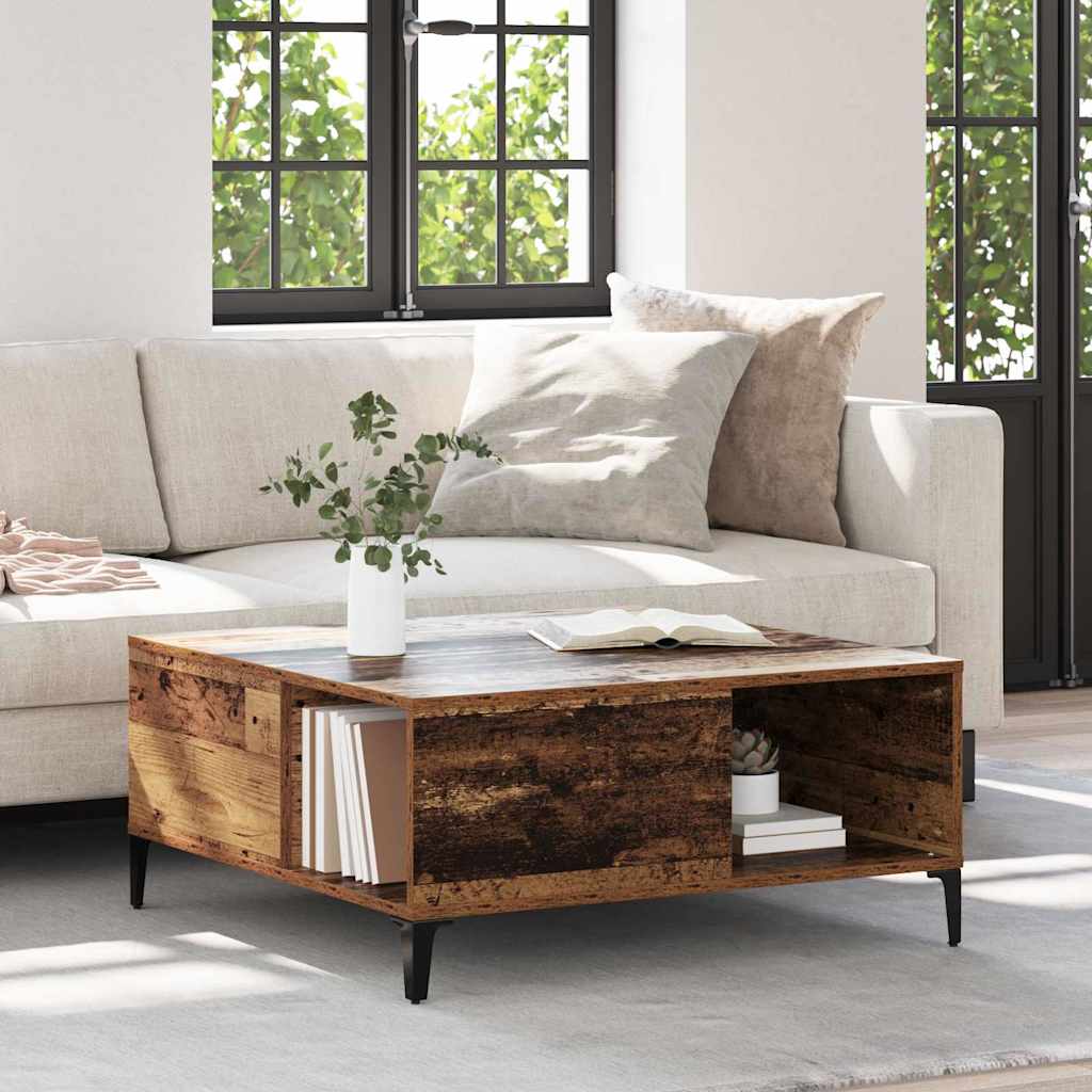 Τραπεζάκι σαλονιού Παλιό Ξύλο 80 x 80 x 36,5 εκ - Pakobazaar