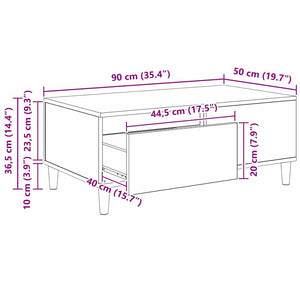 Τραπεζάκι σαλονιού Παλιό Ξύλο 90 x 50 x 35 cm