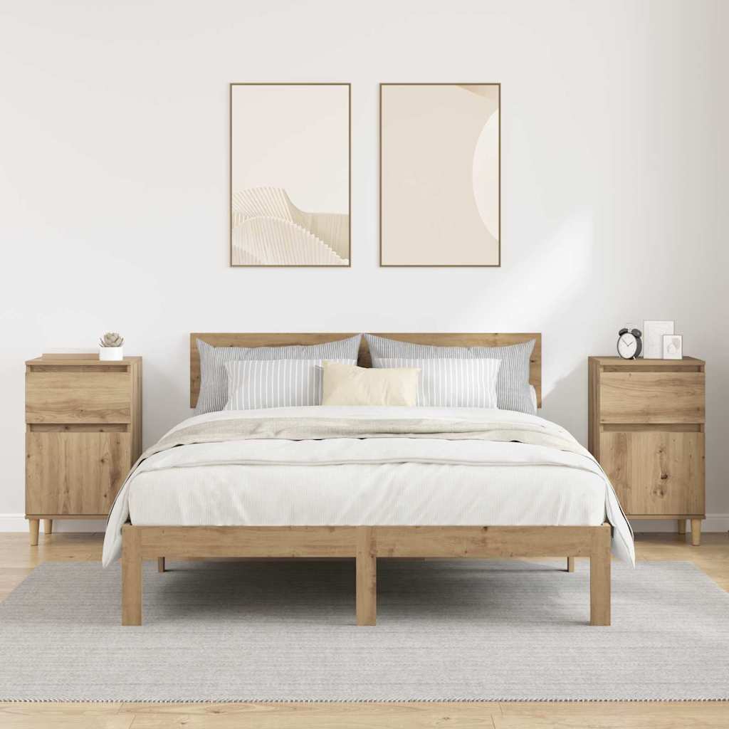 Κομοδίνο 2 pcs Artisan Oak 40 x 35 x 70 εκ. Επεξεργασμένο ξύλο - Pakobazaar