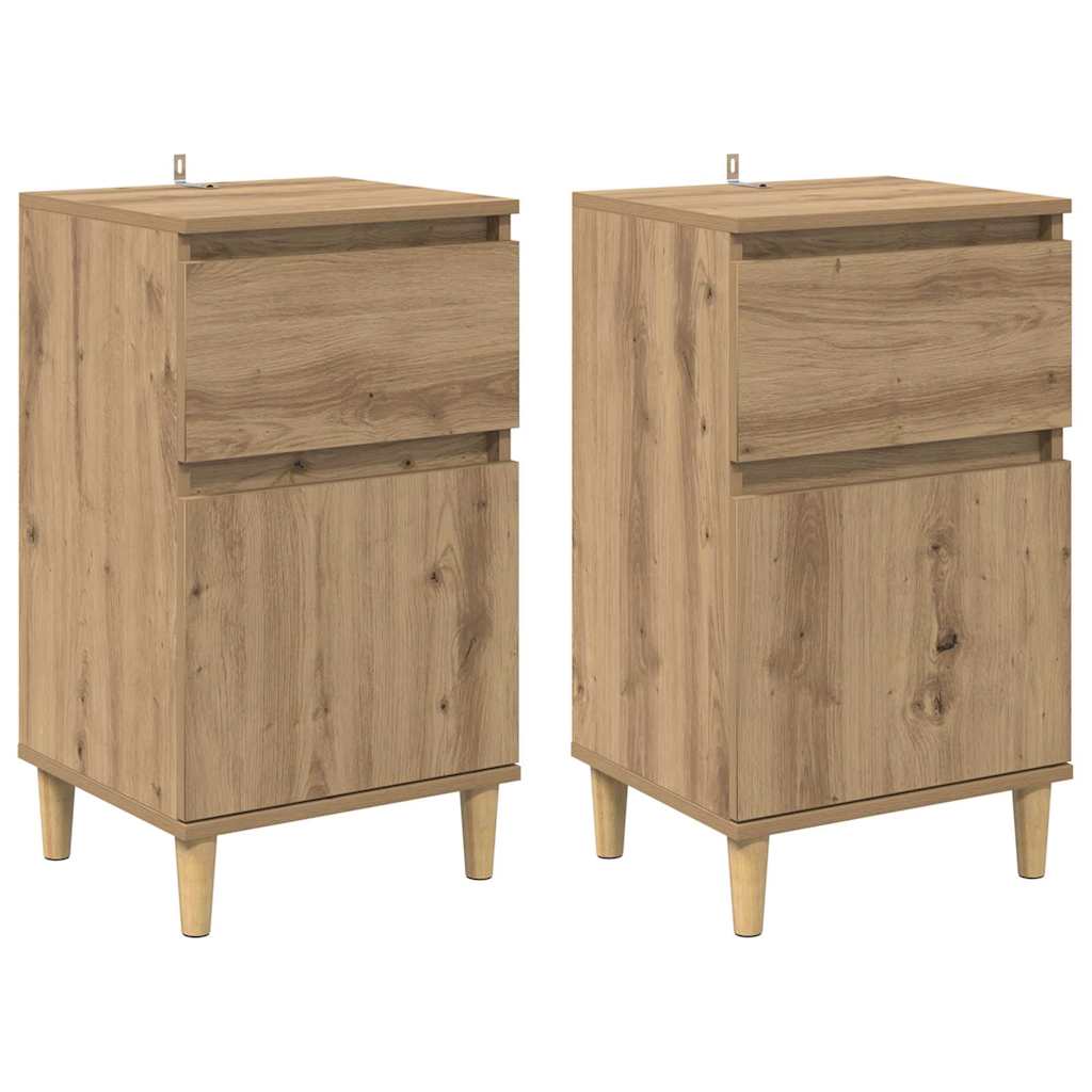 Κομοδίνο 2 pcs Artisan Oak 40 x 35 x 70 εκ. Επεξεργασμένο ξύλο - Pakobazaar