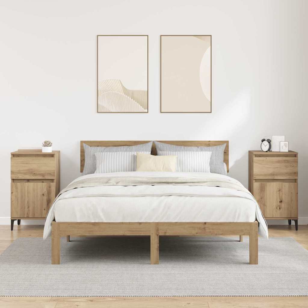 Κομοδίνο 2 pcs Artisan Oak 40 x 35 x 70 εκ. Επεξεργασμένο ξύλο - Pakobazaar