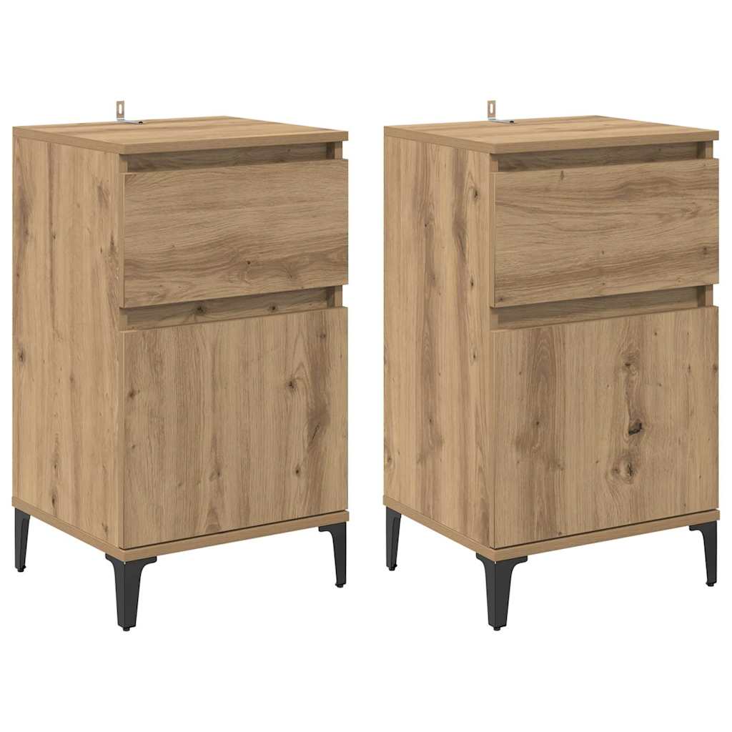 Κομοδίνο 2 pcs Artisan Oak 40 x 35 x 70 εκ. Επεξεργασμένο ξύλο - Pakobazaar