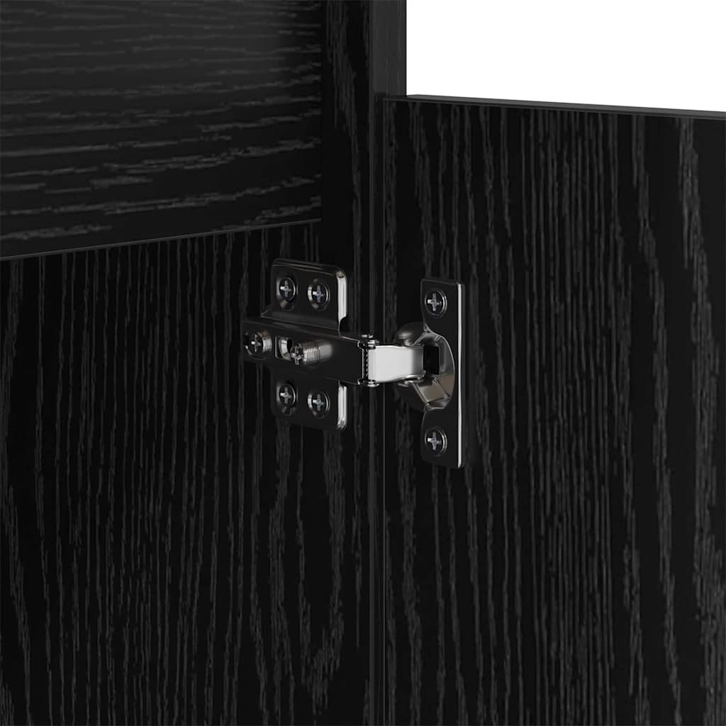 Κομοδίνο 2 pcs Μαύρη Οξυά 40 x 35 x 70 εκ. Επεξεργασμένο ξύλο