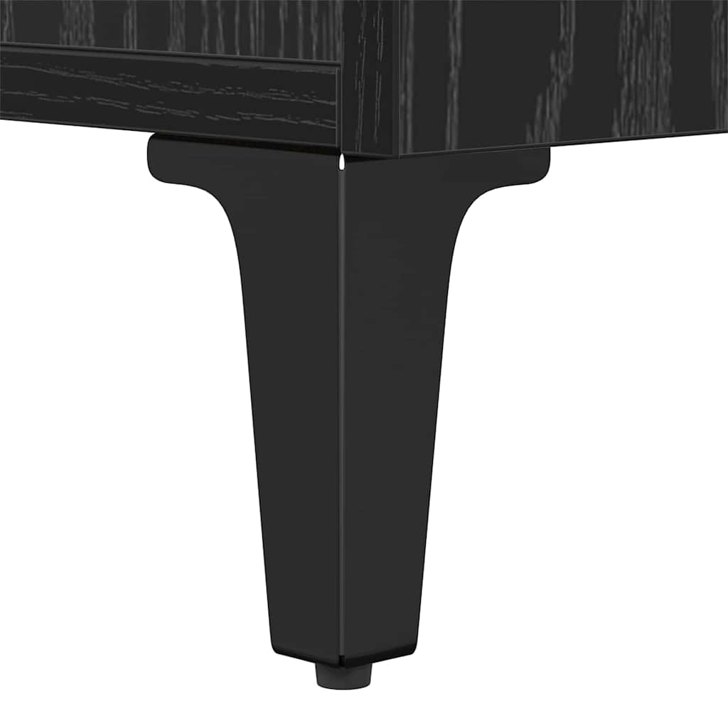 Κομοδίνο 2 pcs Μαύρη Οξυά 40 x 35 x 70 εκ. Επεξεργασμένο ξύλο