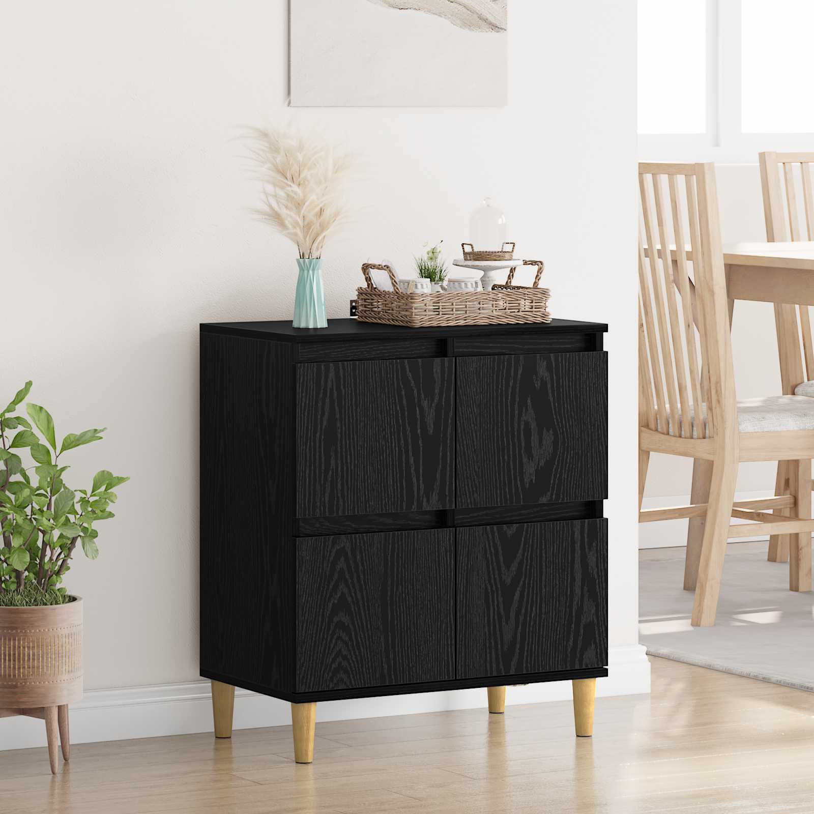 Πλαϊνό γραφείο Μαύρη Οξυά 60 x 35 x 70 cm Επεξεργασμένο ξύλο - Pakobazaar