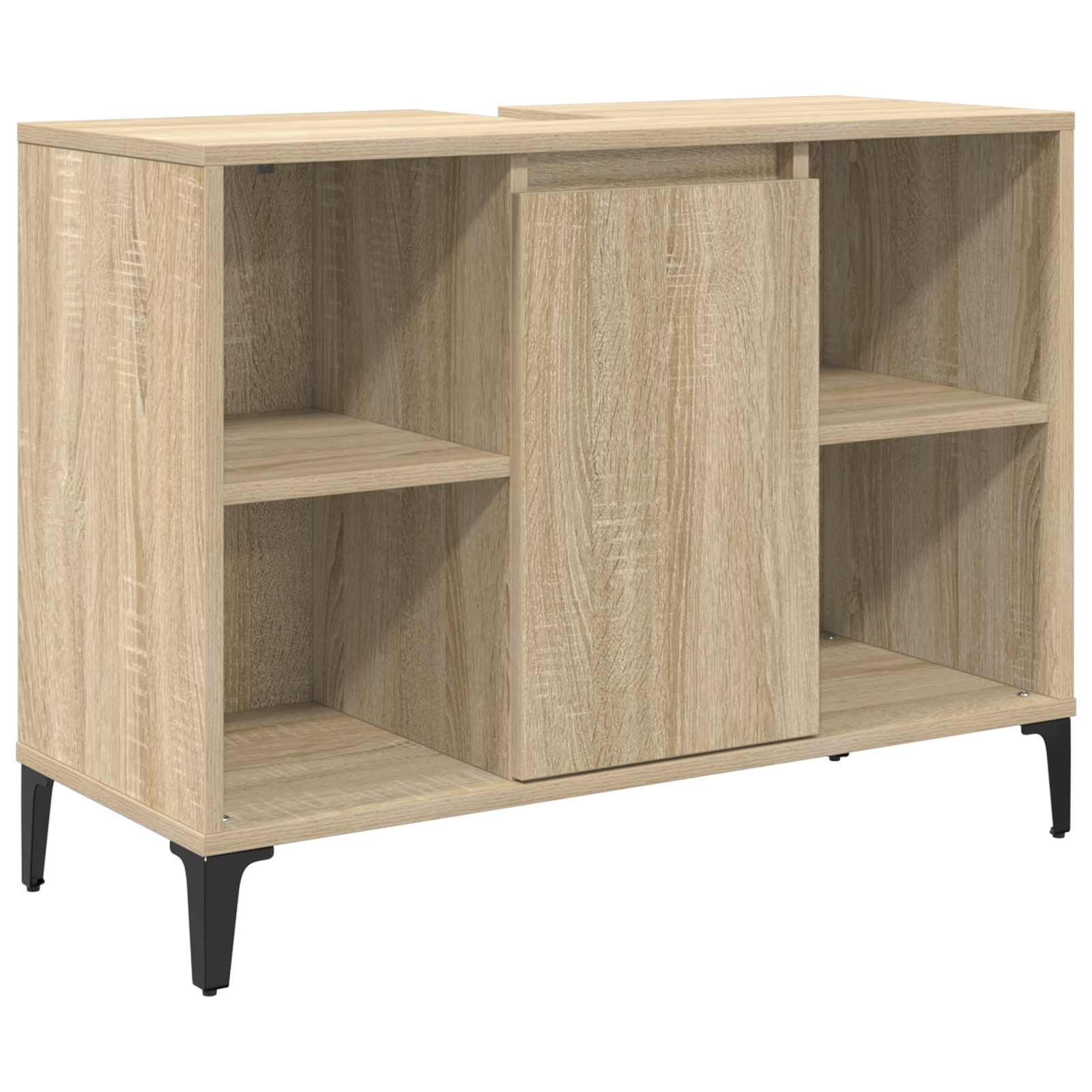 Ντουλάπι νιπτήρα με ράφι με πόρτα Δρύς Sonoma 80 x 33 x 60 εκ - Pakobazaar