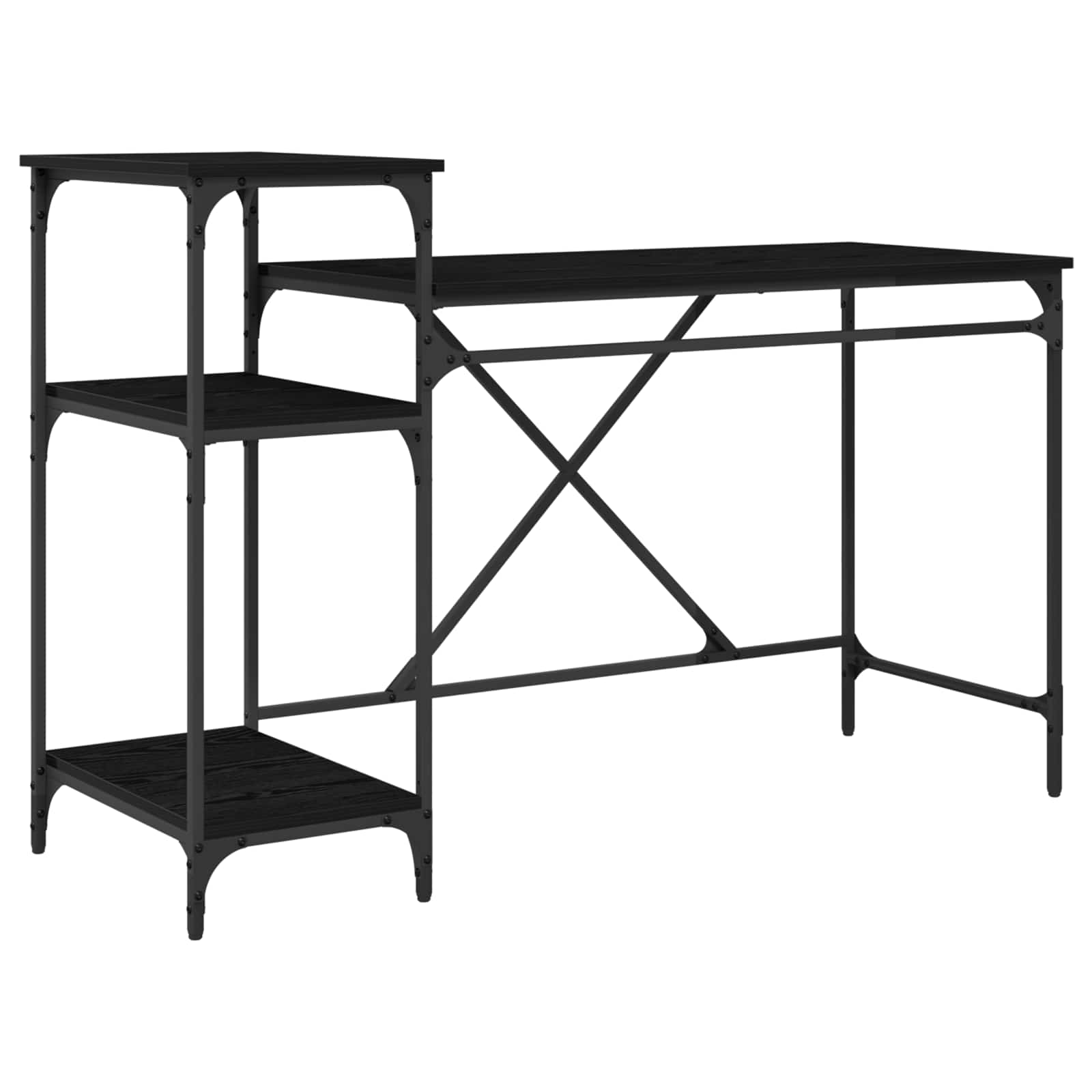 Γραφείο Μαύρη Οξυά 135 x 50 x 90 cm Επεξεργασμένο ξύλο - Pakobazaar