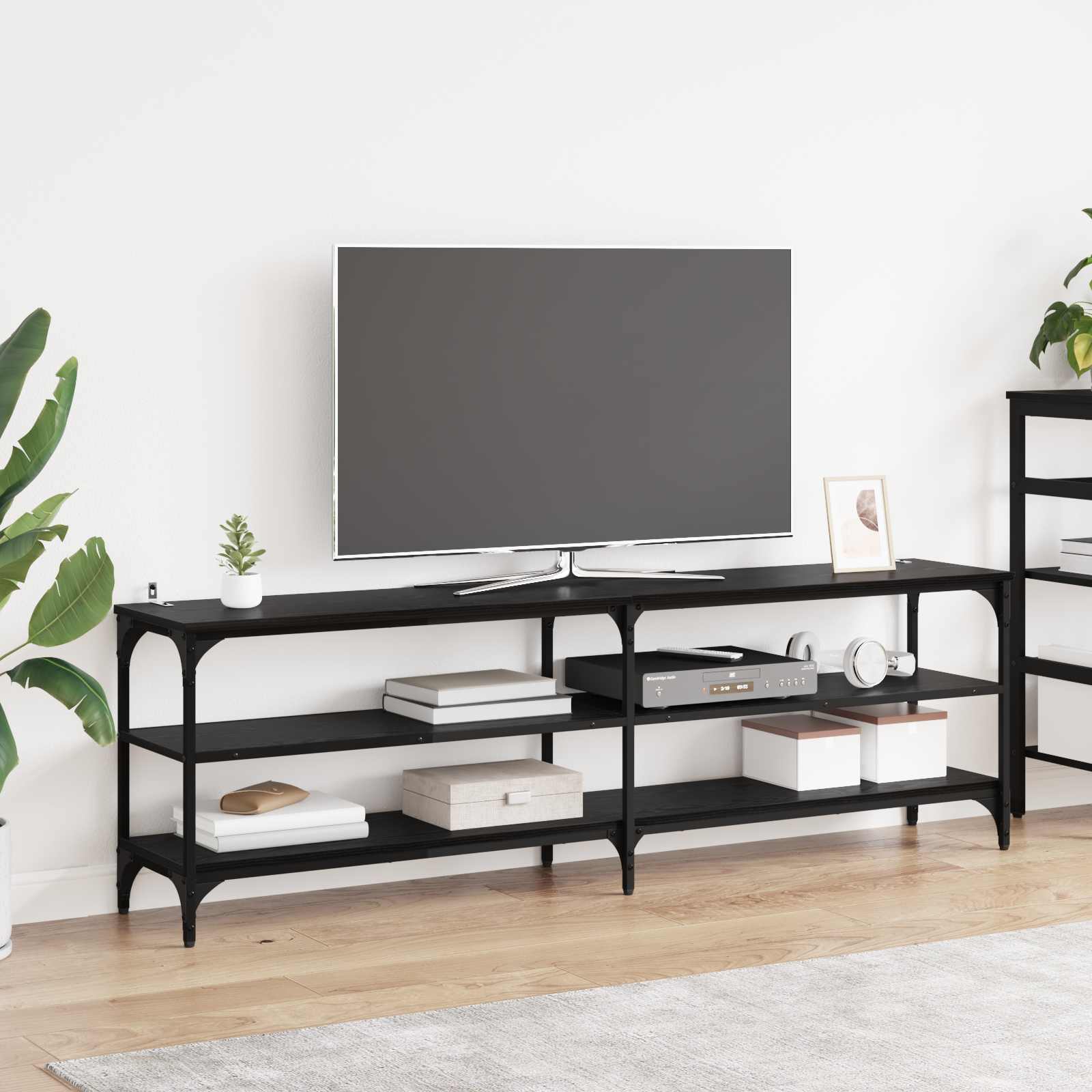 Ντουλάπι TV Μαύρη Οξυά 160 x 30 x 50 εκ - Pakobazaar