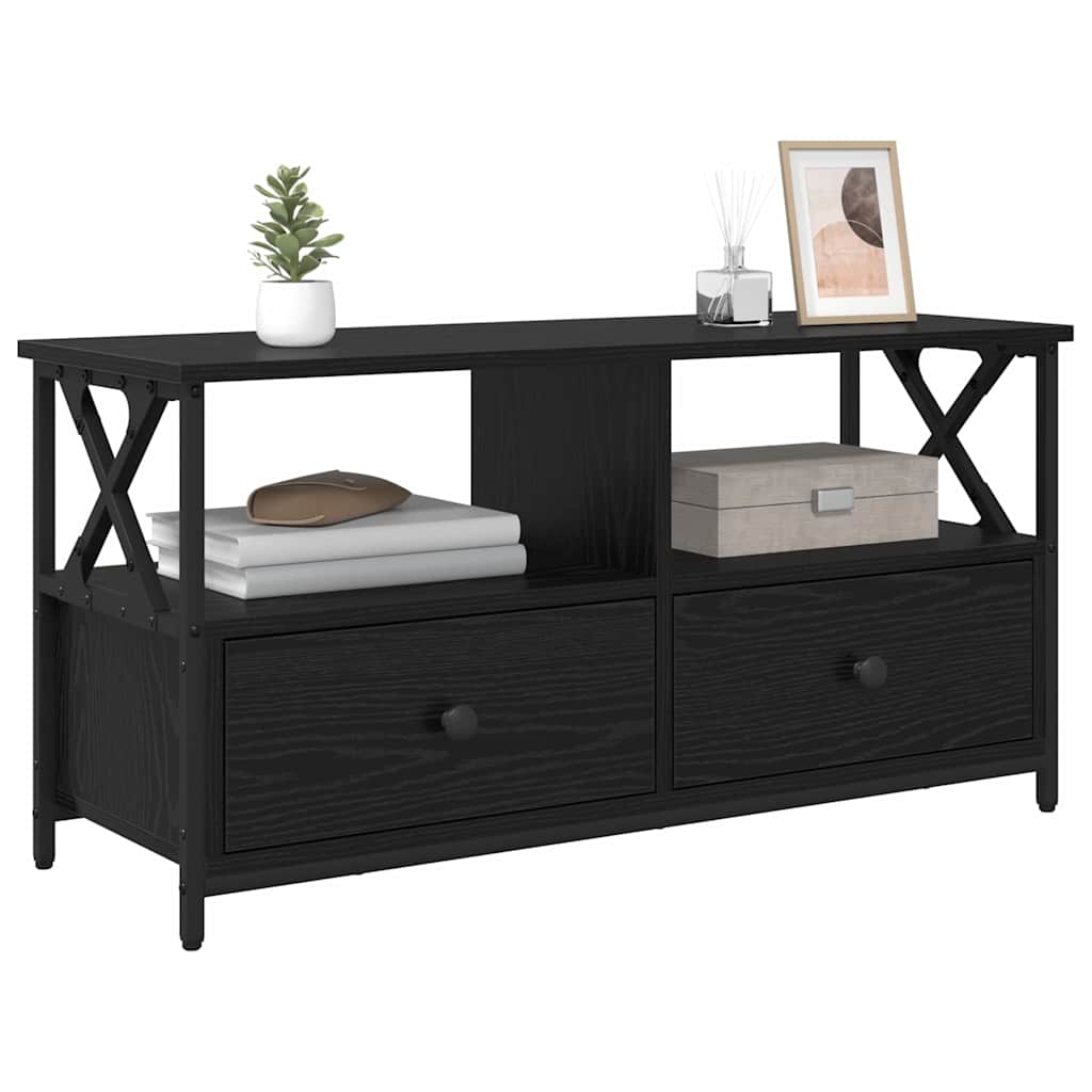 Ντουλάπι TV με συρτάρι Μαύρη Οξυά 90 x 33 x 45 εκ - Pakobazaar