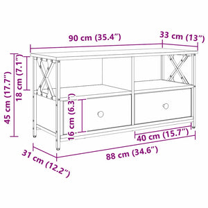 Ντουλάπι TV με συρτάρι Μαύρη Οξυά 90 x 33 x 45 εκ - Pakobazaar