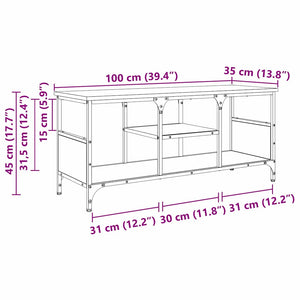 Ντουλάπι TV Μαύρη Οξυά 100 x 35 x 45 εκ. - Pakobazaar