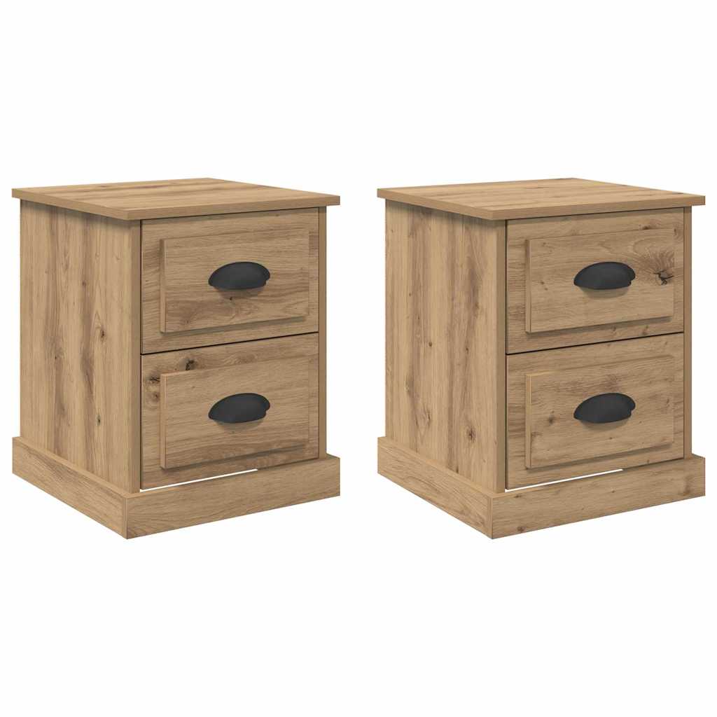 Κομοδίνο 2 pcs Artisan Oak 39 x 39 x 47.5 εκ Επεξεργασμένο ξύλο