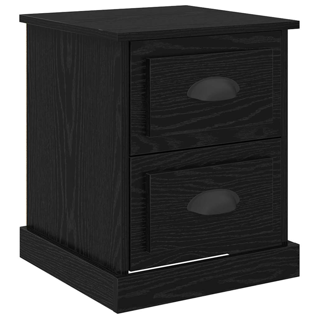 Κομοδίνο 2 pcs Μαύρη Οξυά 39 x 39 x 47.5 εκ Επεξεργασμένο ξύλο - Pakobazaar