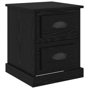 Κομοδίνο 2 pcs Μαύρη Οξυά 39 x 39 x 47.5 εκ Επεξεργασμένο ξύλο - Pakobazaar