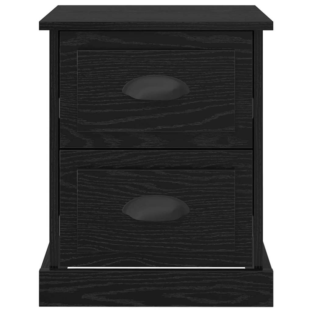 Κομοδίνο 2 pcs Μαύρη Οξυά 39 x 39 x 47.5 εκ Επεξεργασμένο ξύλο - Pakobazaar