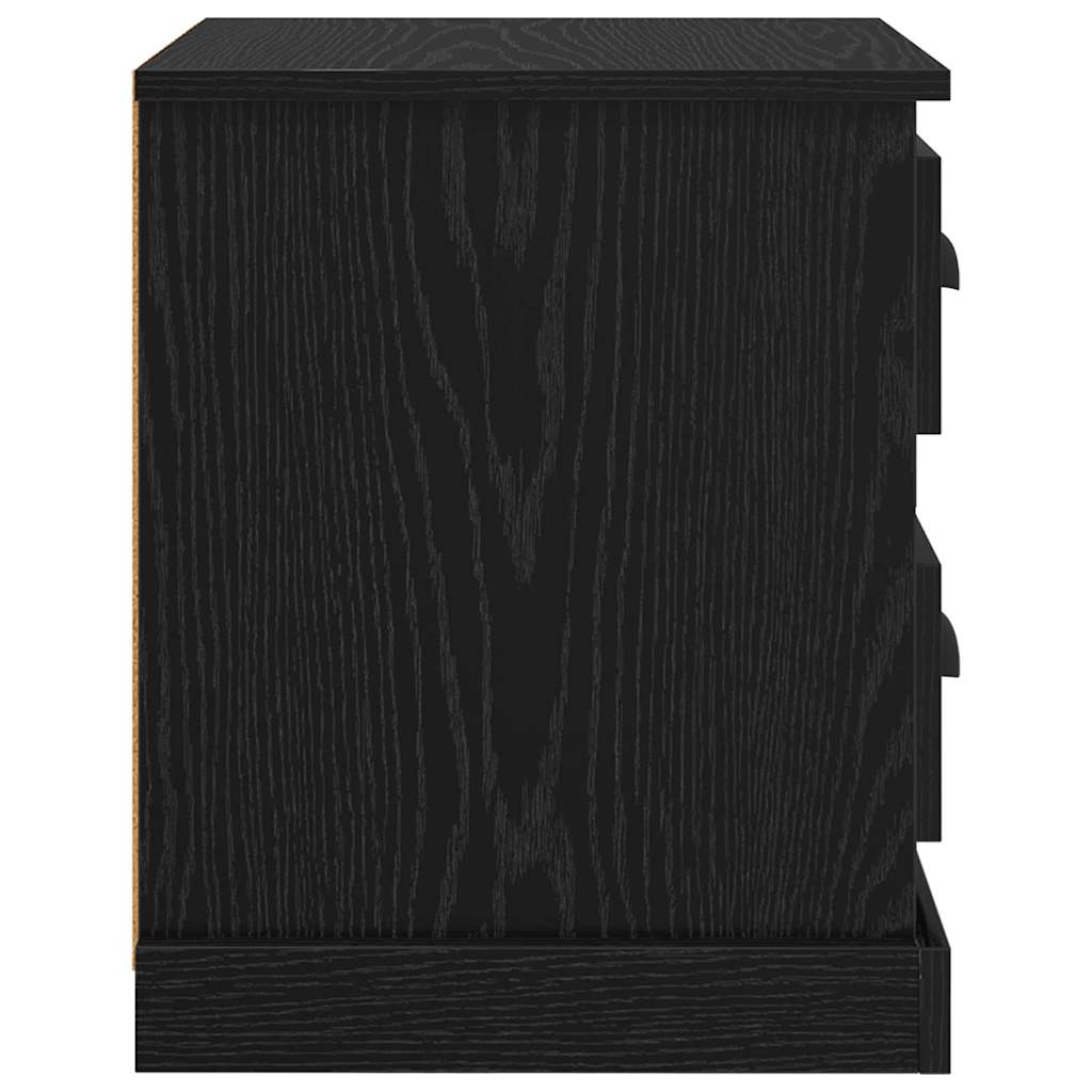 Κομοδίνο 2 pcs Μαύρη Οξυά 39 x 39 x 47.5 εκ Επεξεργασμένο ξύλο - Pakobazaar
