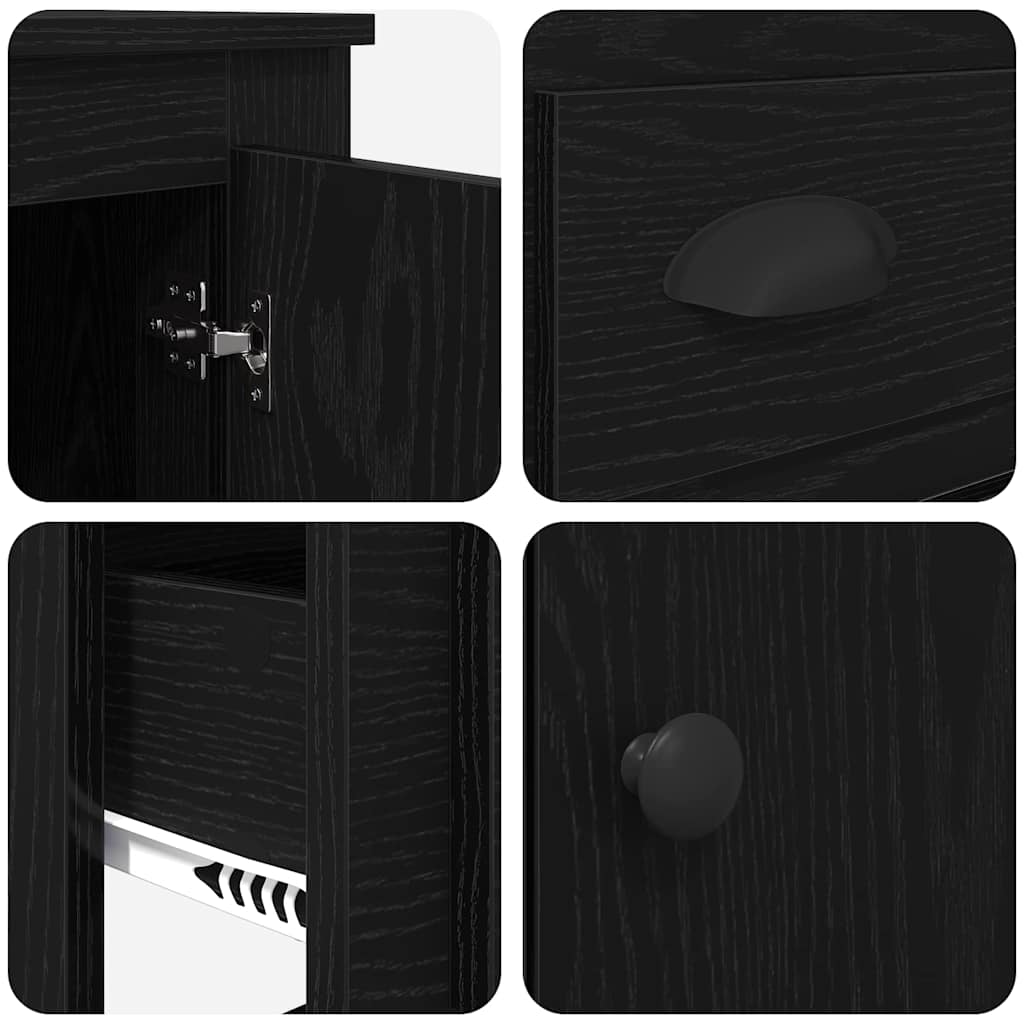 Highboard Μαύρη Οξυά 60 x 35,5 x 103,5 εκ. Επεξεργασμένο ξύλο