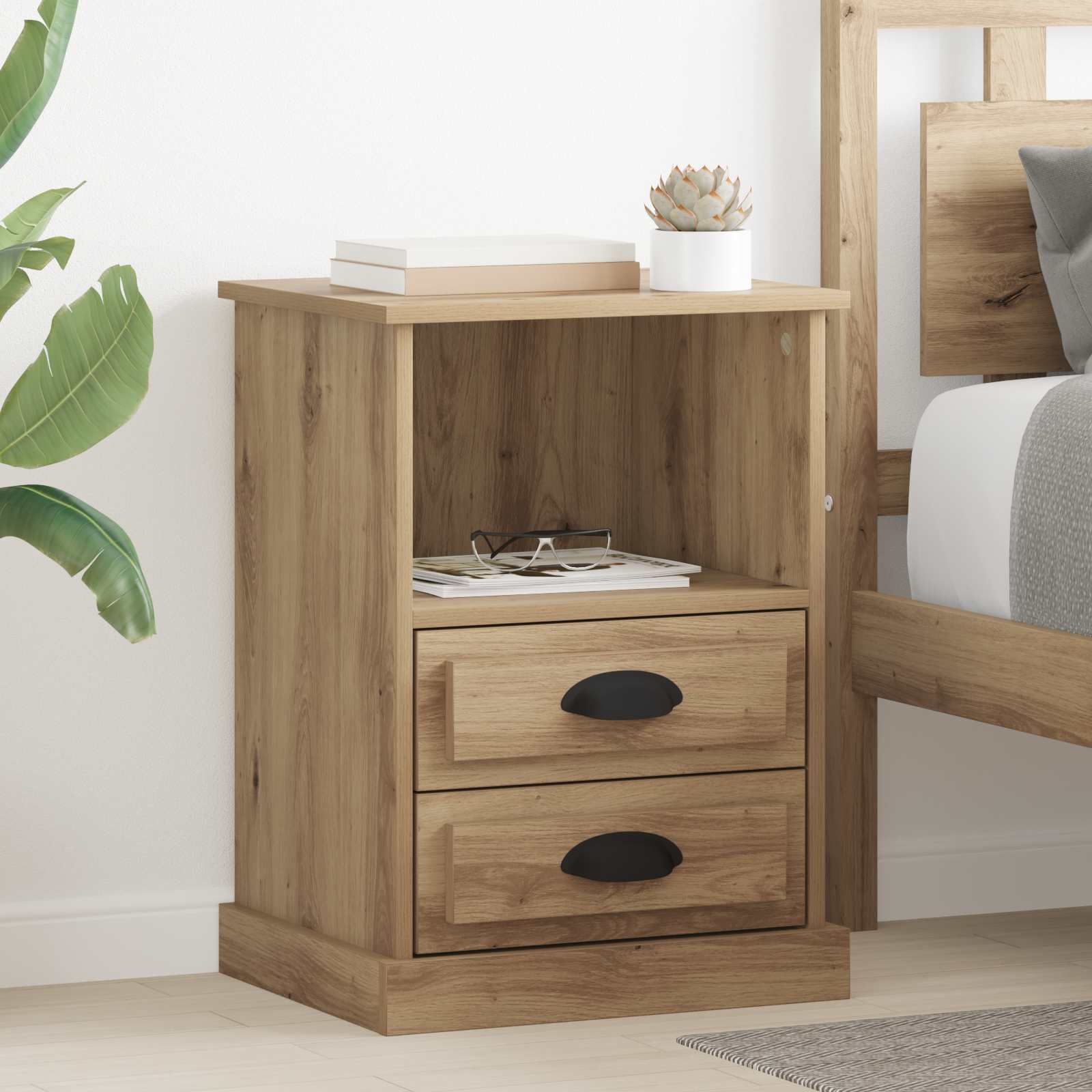 Κομοδίνο 2 pcs Artisan Oak 36 x 43 x 60 εκ Επεξεργασμένο ξύλο - Pakobazaar