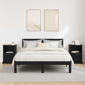 Κομοδίνο 2 pcs Μαύρη Οξυά 36 x 43 x 60 εκ Επεξεργασμένο ξύλο - Pakobazaar