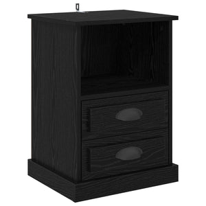 Κομοδίνο 2 pcs Μαύρη Οξυά 36 x 43 x 60 εκ Επεξεργασμένο ξύλο - Pakobazaar