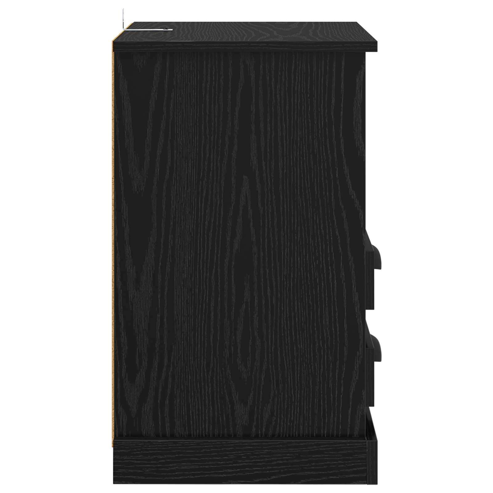 Κομοδίνο 2 pcs Μαύρη Οξυά 36 x 43 x 60 εκ Επεξεργασμένο ξύλο - Pakobazaar