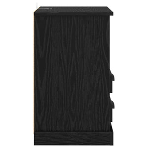Κομοδίνο 2 pcs Μαύρη Οξυά 36 x 43 x 60 εκ Επεξεργασμένο ξύλο - Pakobazaar