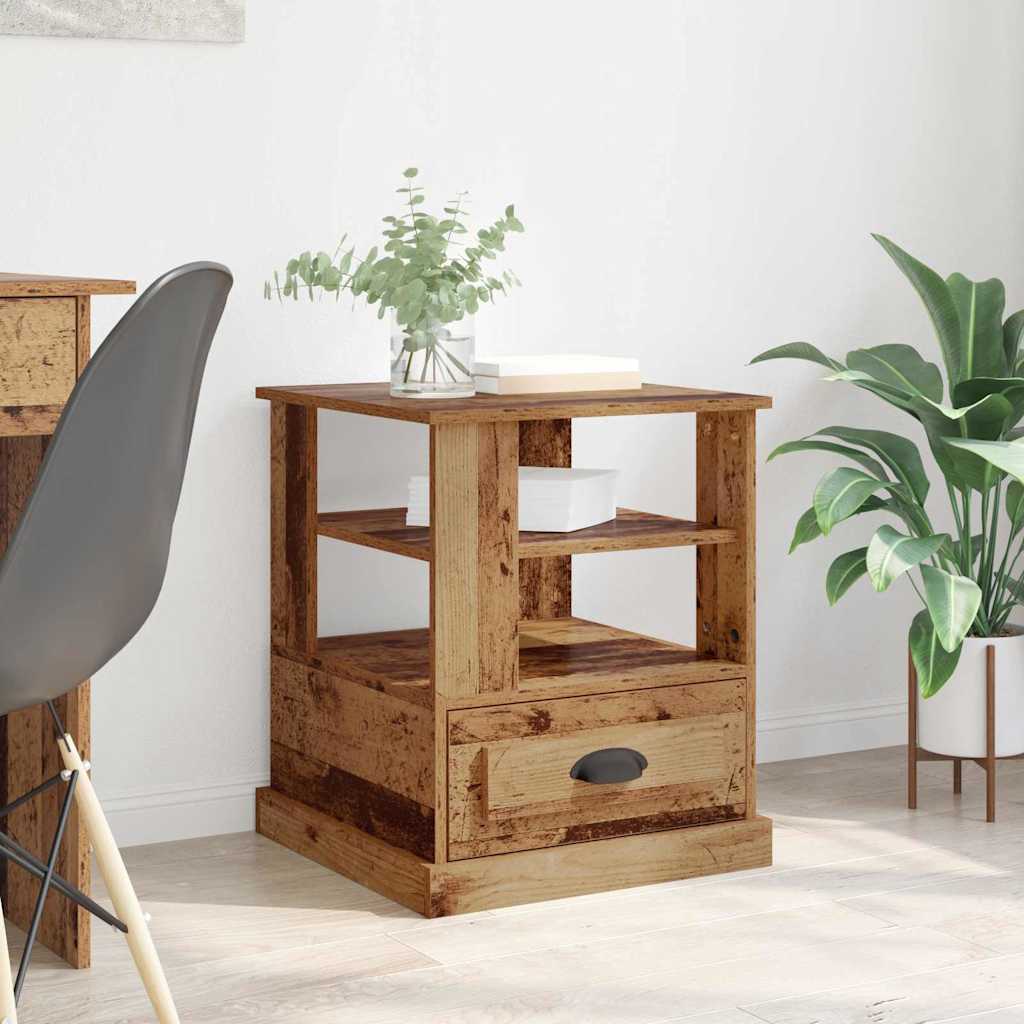 Κομοδίνο με ράφι Παλιό ξύλο 50 x 50 x 60 cm Επεξεργασμένο ξύλο