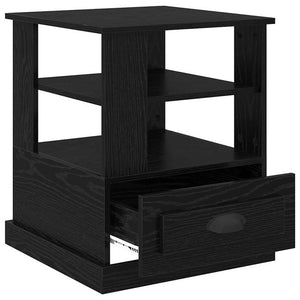 Κομοδίνο με ράφι Μαύρη Οξυά 50 x 50 x 60 cm Επεξεργασμένο ξύλο - Pakobazaar