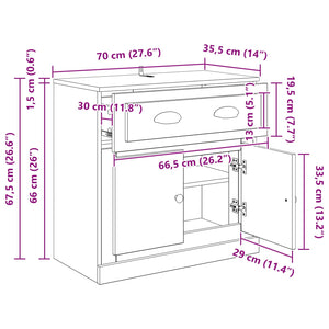 Highboard Artisan Oak 70 x 35,5 x 67,5 εκ. Επεξεργασμένο ξύλο - Pakobazaar