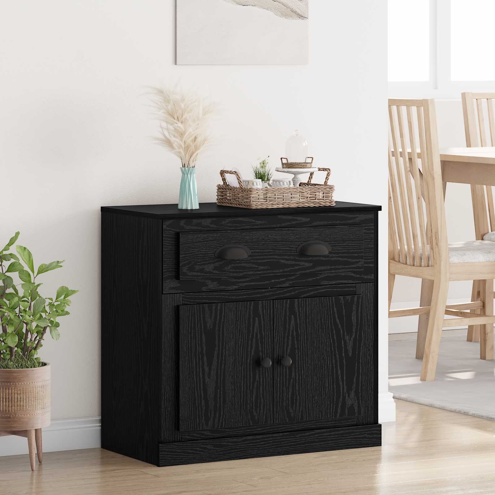Highboard Μαύρη Οξυά 70 x 35,5 x 67,5 εκ. Επεξεργασμένο ξύλο - Pakobazaar