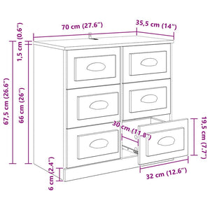 Πλαϊνό γραφείο με συρτάρι Μαύρη Οξυά 70 x 35,5 x 67,5 εκ. - Pakobazaar