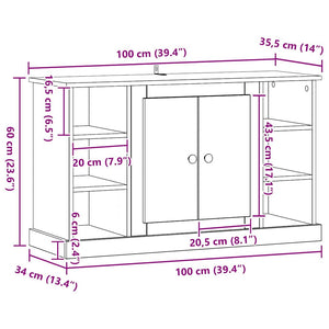 Πλαϊνό γραφείο Μαύρη Οξυά 100 x 35,5 x 60 εκ. - Pakobazaar
