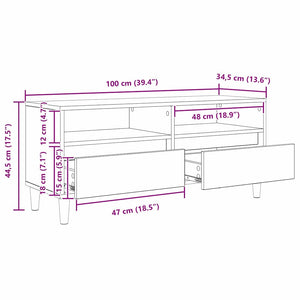 Ντουλάπι TV με συρτάρι Artisan Oak 100 x 34,5 x 44,5 εκ. - Pakobazaar