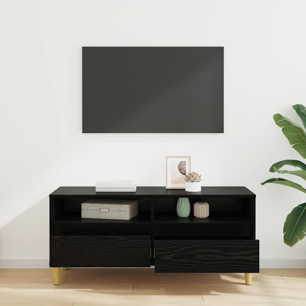 Ντουλάπι TV Μαύρη Οξυά 100 x 34,5 x 44,5 εκ. Επεξεργασμένο ξύλο