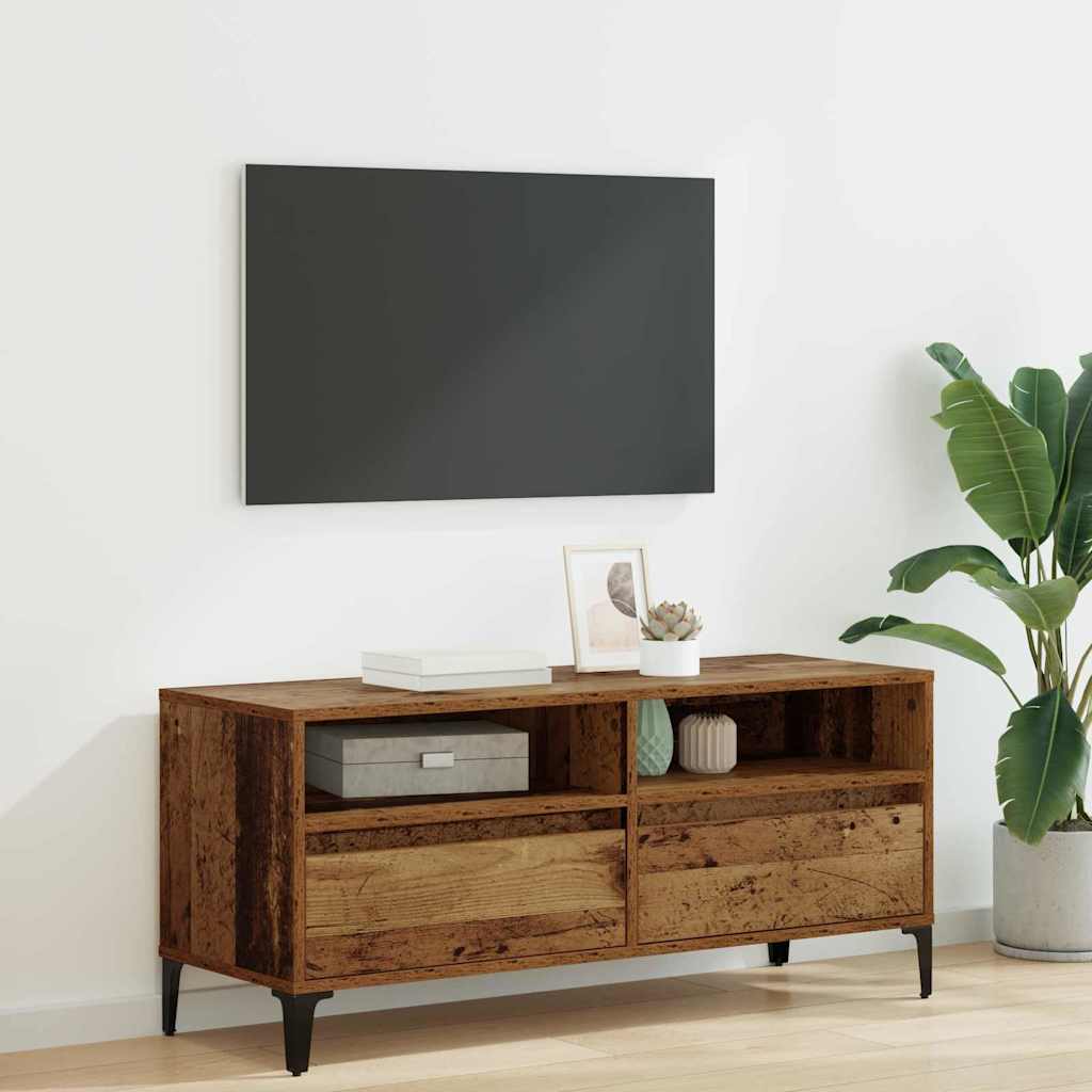 Ντουλάπι TV με συρτάρι Παλιό Ξύλο 100 x 34,5 x 44,5 εκ.