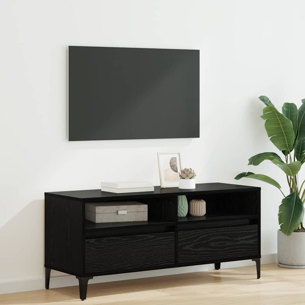 Ντουλάπι TV με συρτάρι Μαύρη Οξυά 100 x 34,5 x 44,5 εκ.